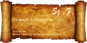 Szanyi Fruzsina névjegykártya