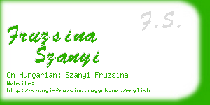 fruzsina szanyi business card